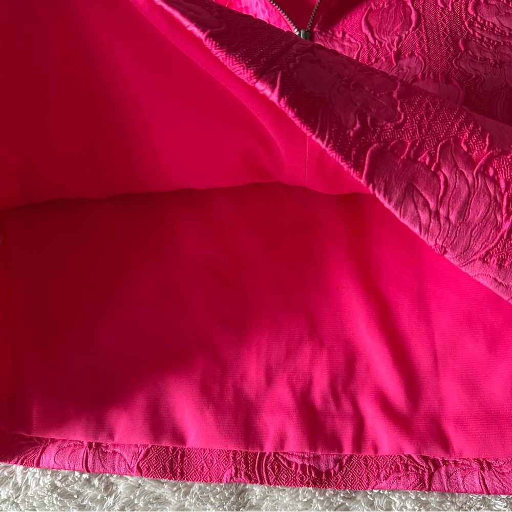 ALICE + OLIVIA Perla Boned Strapless Pleated Dress in Hot Pink sz 6 - Picture 12 of 14